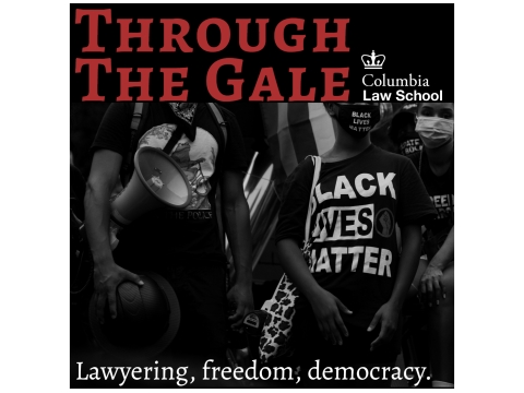 Through the Gale: Lawyering, Democracy, Freedom with a picture of a Black Lives Matter demonstration.