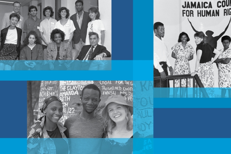 Collage of photos of particpants in Columbia Law Human Rights Internship Program