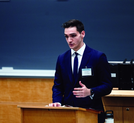 Man standing at a podium