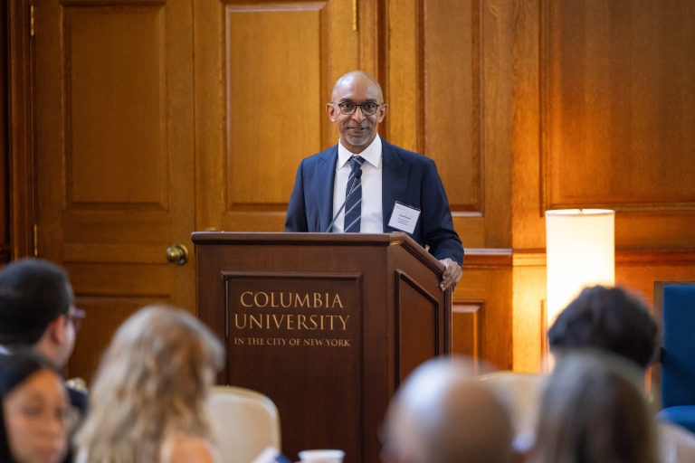 Dean Abebe at the podium, Judicial Clerkship Training Institute 2025